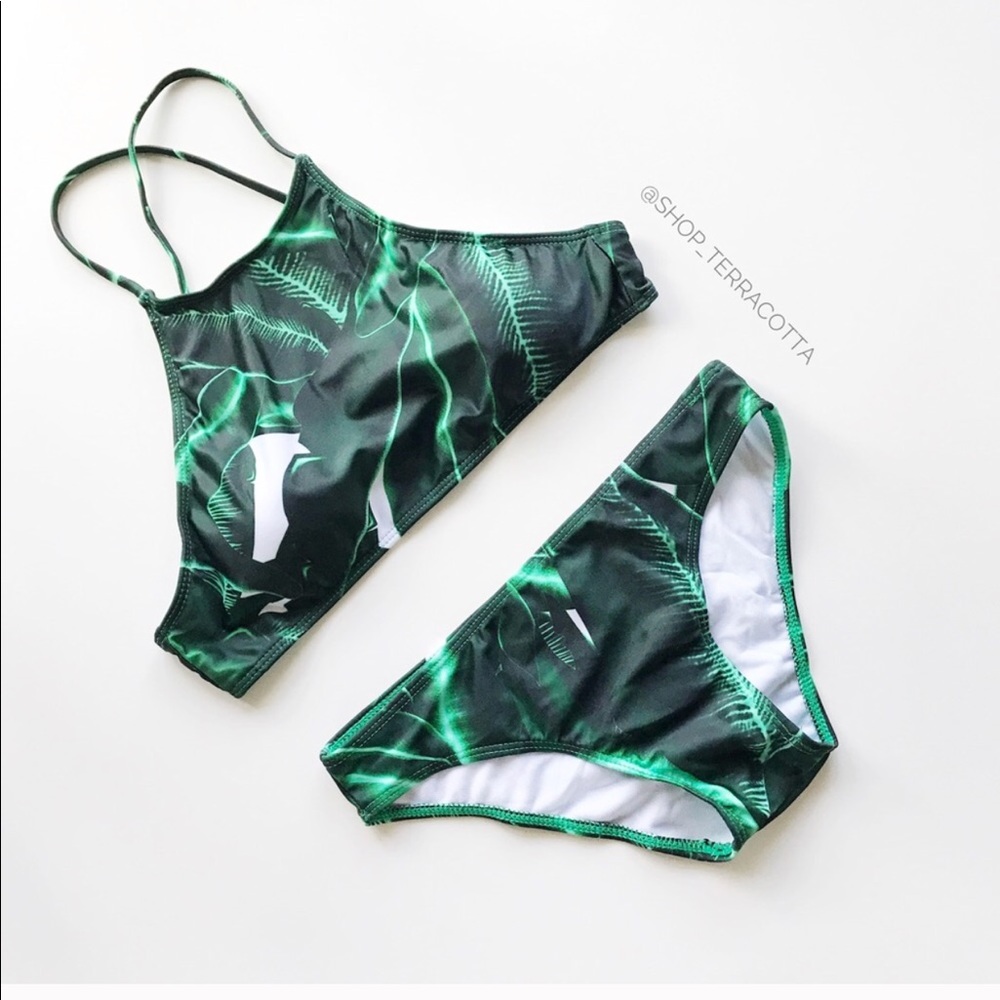 Green Leaf Brazilian Style Bikini